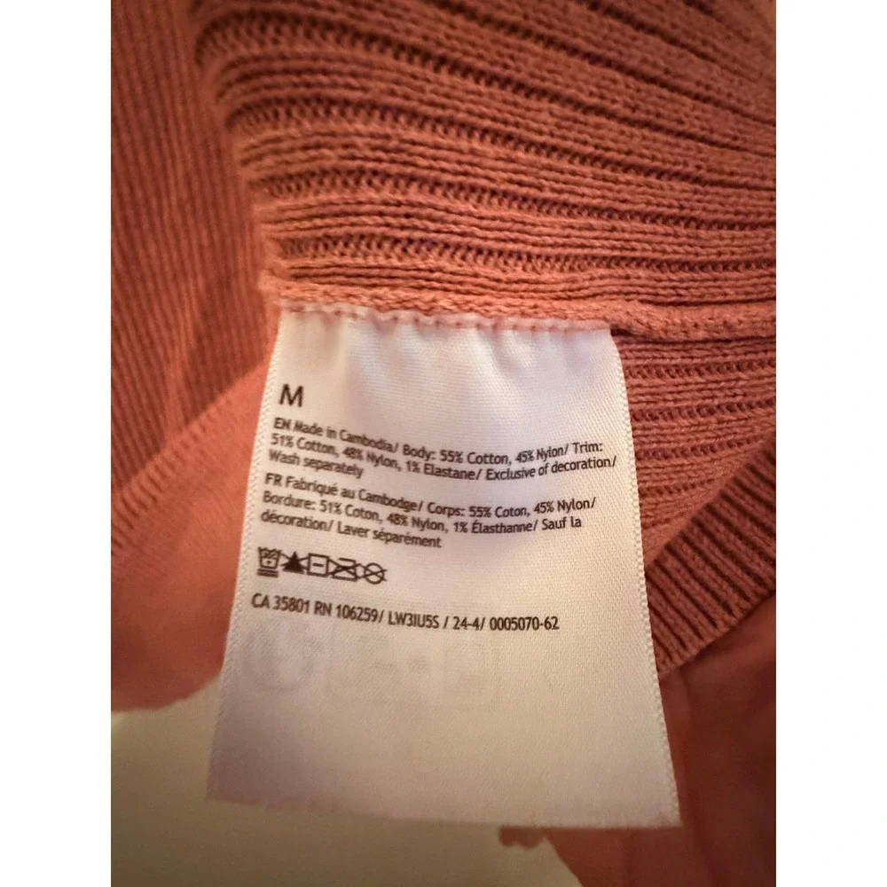 Lululemon reversible Crossover Sweater Size M Pink Ribbed LW3IU5S Pullover Knit